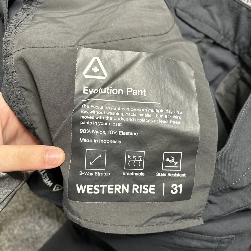 Western Rise Evolution Chino‎ Pants Men's 31x31 Black Performance Stretch Nylon